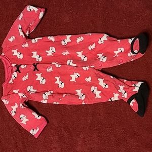 3 for $15 Baby Girls Carters pink newborn onesie with white poodles.